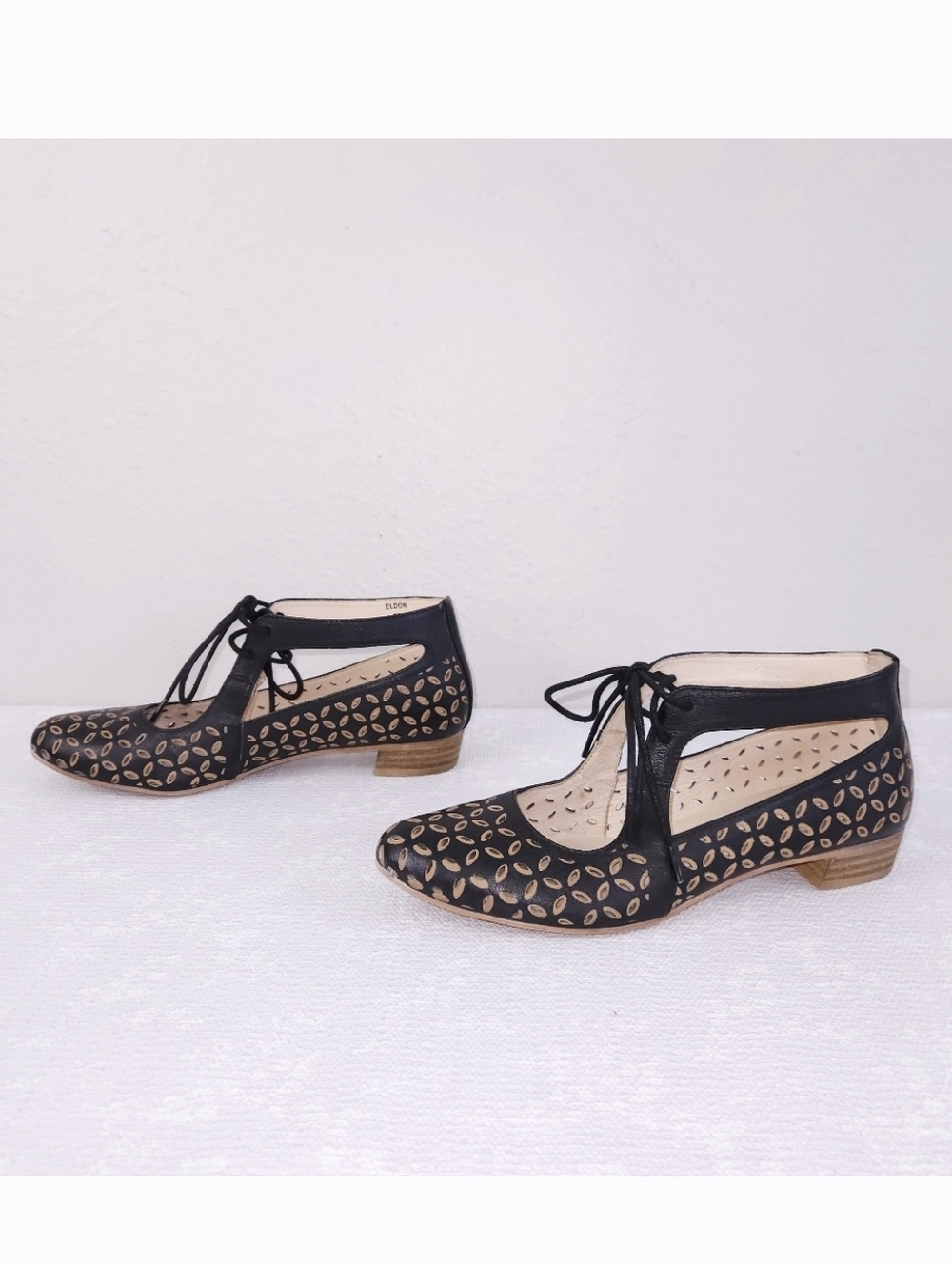 Django & Juliette Eldon Mary Jane Lace-Up Cut-Out Leather Flats